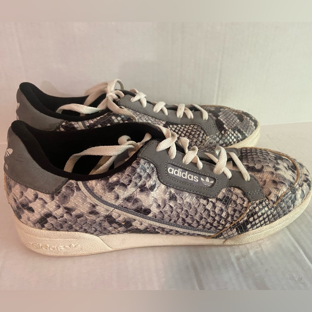 Adidas Original Continental 80 Gray and White Snakeskin Sneakers Men’s 10.5